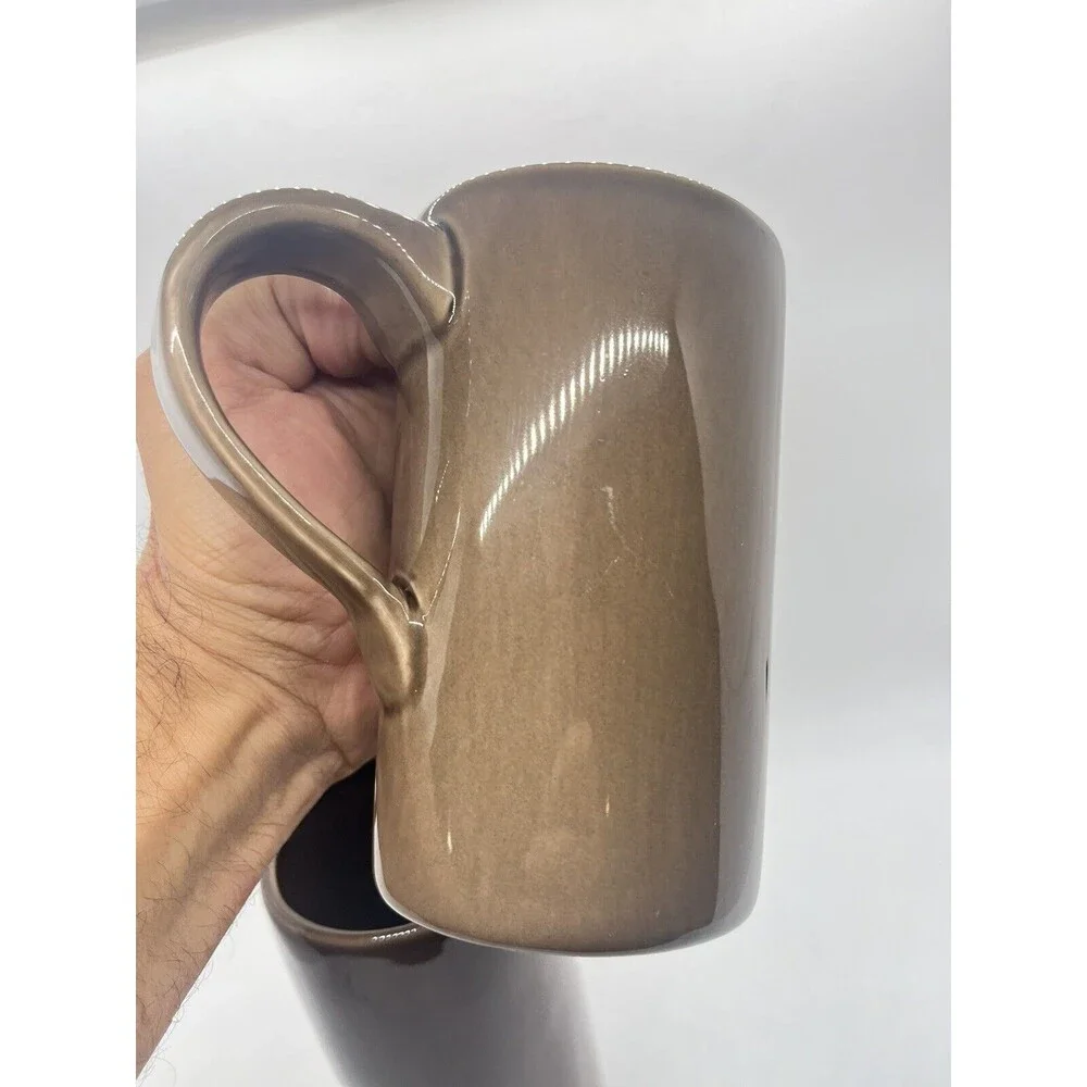 Pottery Barn Studio Mugs by Barbara Eigen Tall Coffee Mugs Set of 2 Brown